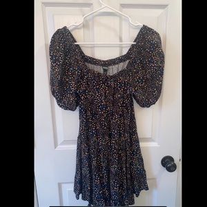 Wild Fable Floral Babydoll Dress With Puff Sleeves